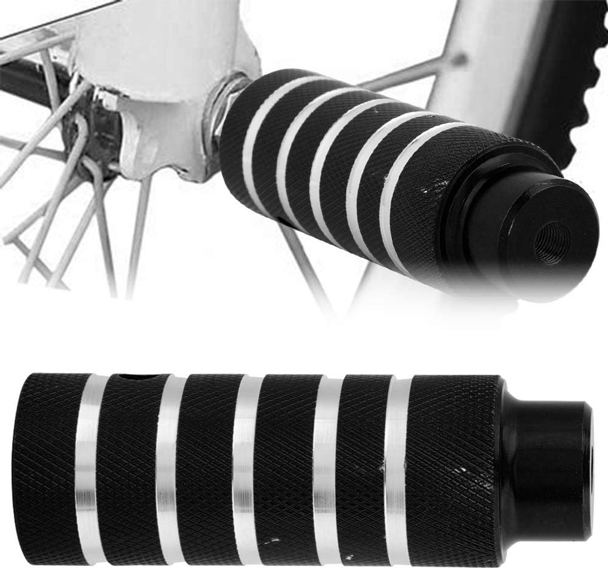 Fietsvoetsteunen - Stuntpinnen Fietsaccessoires - Fietsen Verbeteren - Duurzaam Metaal - 11 cm lengte - Zwart