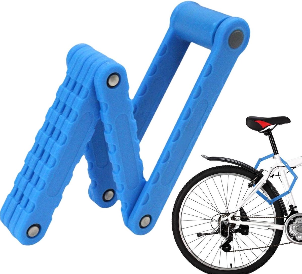 Vouwslot Fiets - Combinatie Slot - Fiets Beveiligen - Gehard Staal - 8 Secties - Blauw