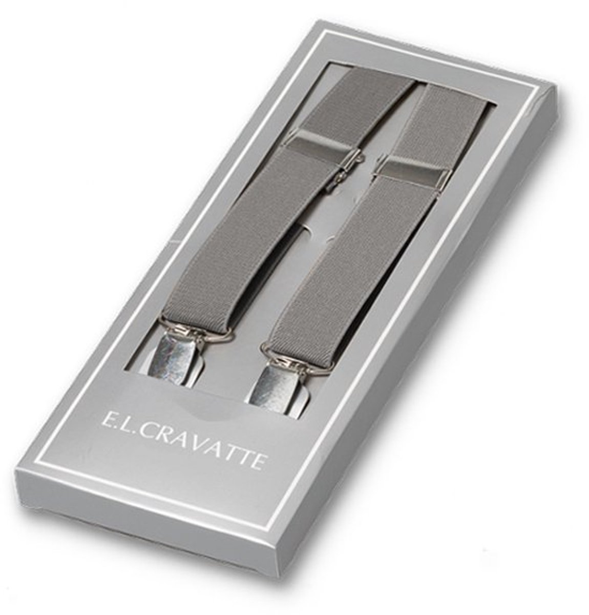 E.L. Cravatte Bretels - Smal - Lichtgrijs