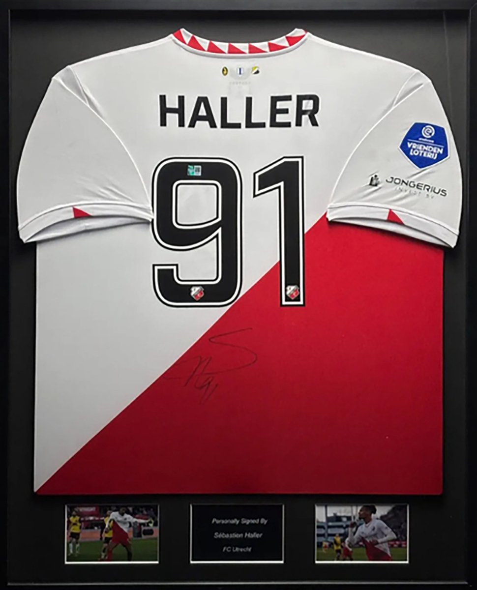 Sebastien Haller gesigneerd FC Utrecht 24/25 ingelijst thuis shirt