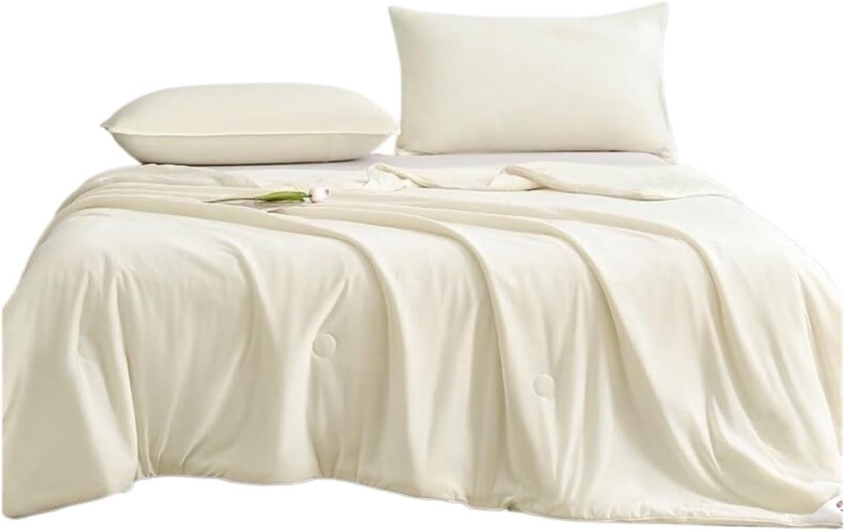 Verkoelende deken - Zomerseken - Koel slapen - Directe koeling - 180 x 220 cm - Witbeige