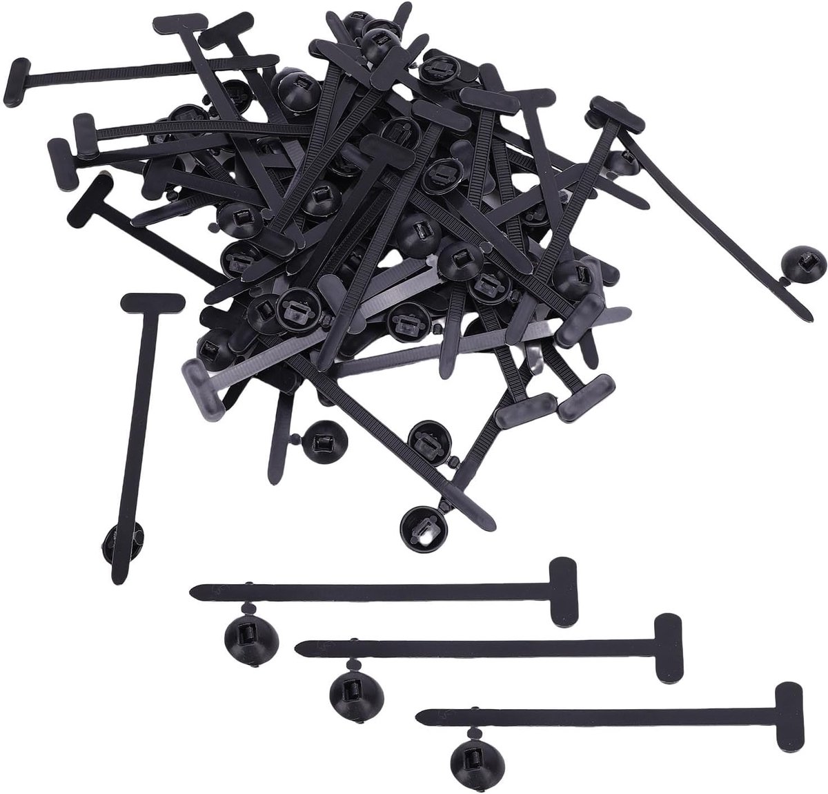 Kabelbindingsclips - Zelfvergrendelend - Bedrading Organiseren - Robuuste Constructie - 50 Stuks - Zwart