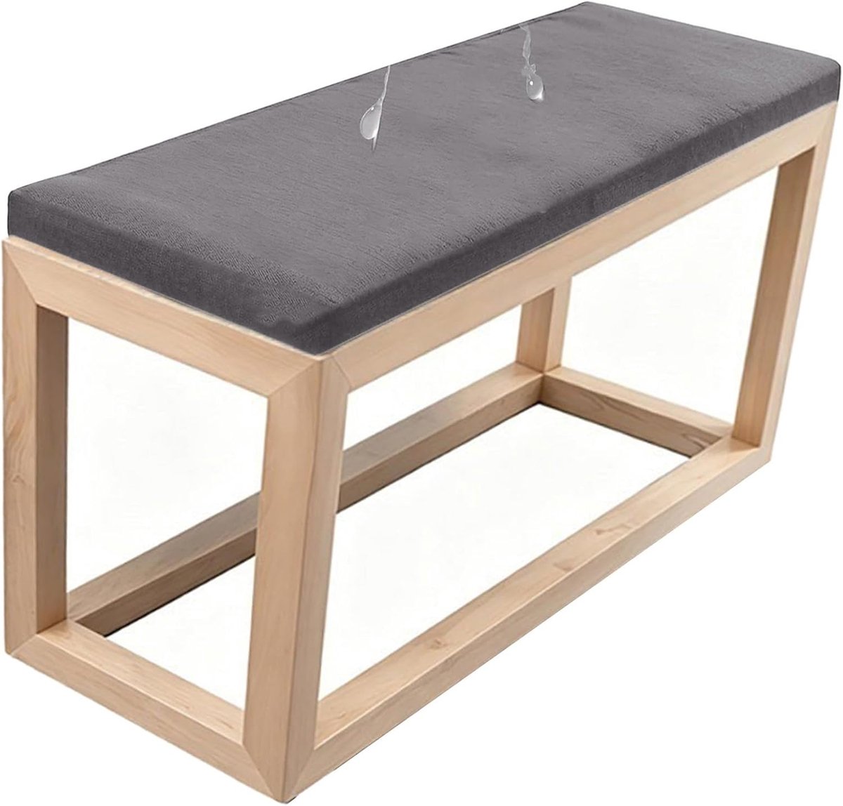 Tuinstoel Zitkussen - Bankkussen Buiten - Comfortabel Zitten - Waterafstotende Stof - 110x50 cm - Grijs