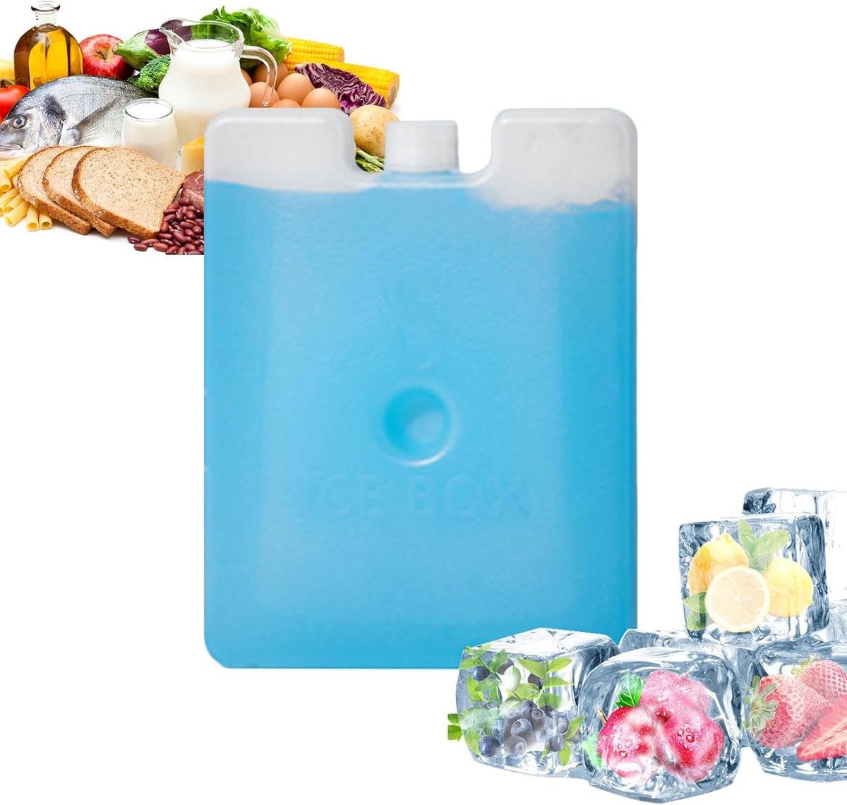 Koelblok - Herbruikbaar Ijspak - Ventilator Koelen - Waterabsorberende Hars - 600ml 22x14.5cm - Wit