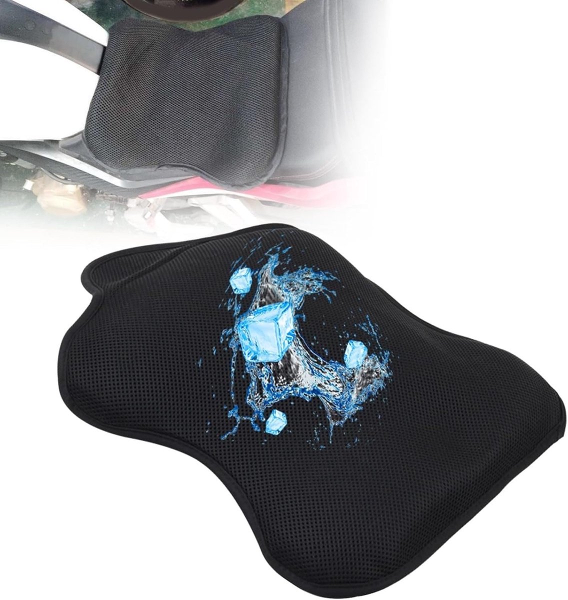 Motorfiets Zitkussen - Gel Pad - Comfortabel Rijden - Ergonomisch Ontwerp - Universele Pasvorm - Zwart