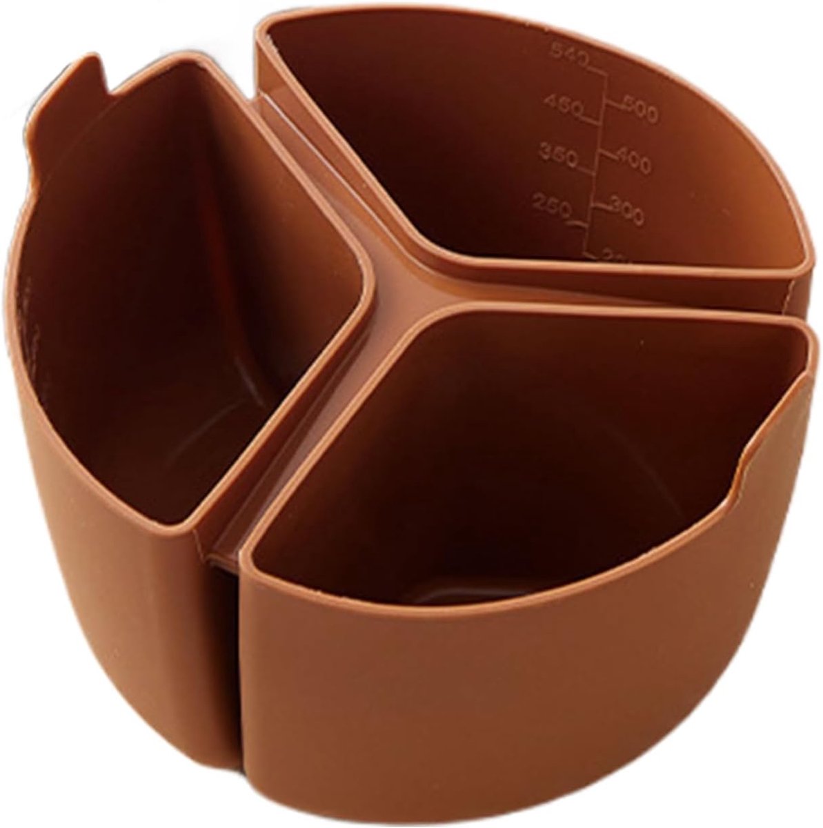 Slow Cooker Verdeler - Siliconen Voering - Maaltijd Voorbereiding - Drie Compartimenten - 18 x 12 cm - Bruin