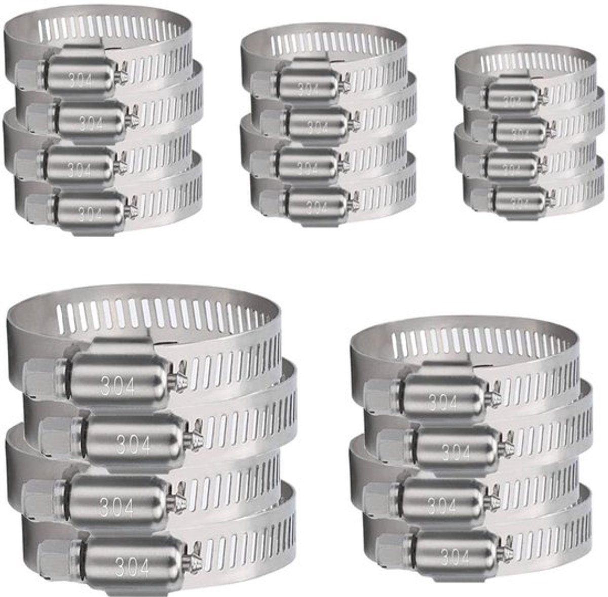Virtubuy - Slangklemmen Set van 20 - Verstelbare Klemmen - 6-51 mm - Antiroest
