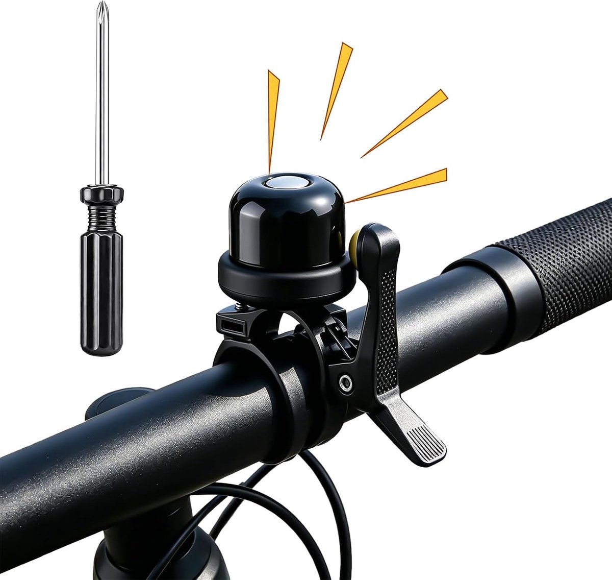 Fietsbel met vak - Racefiets accessoire - Fiets veilig houden - Verborgen tracker ruimte - 20-222 mm stuur - Zwart