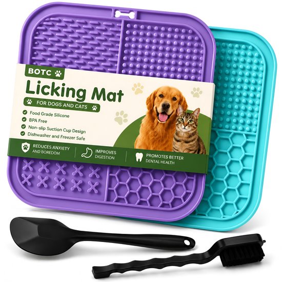 BOTC Likmat Hond met Silicone spatulas Paars /Blauw