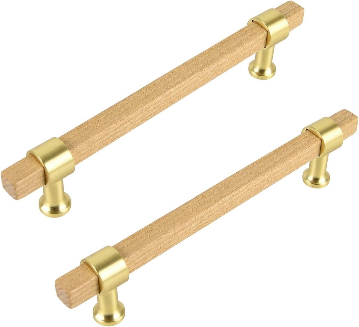 4 Stuks 128mm Houten Ladeknoppen, Zinklegering Meubelgrepen met Schroeven voor Vintage Stijl in Slaapkamer, Badkamer en Keuken
