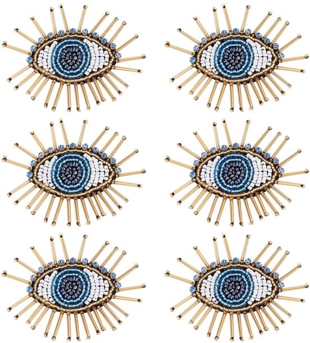 Zeynomax - Oogkralen patches - Pailletten applicatie - Blauw - Strass kralen