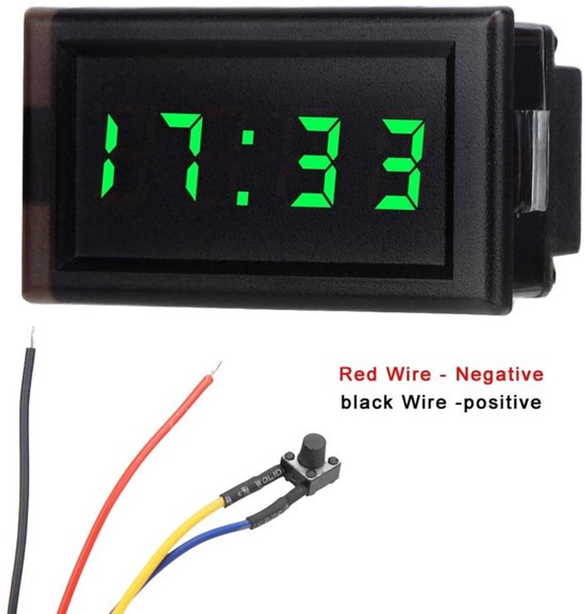 Digitale auto klok dailygoody, waterproof, groen