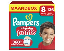 Pampers Baby-Dry Pants maat 8 (19+ KG) - 136 luierbroekjes - Voordeelverpakking
