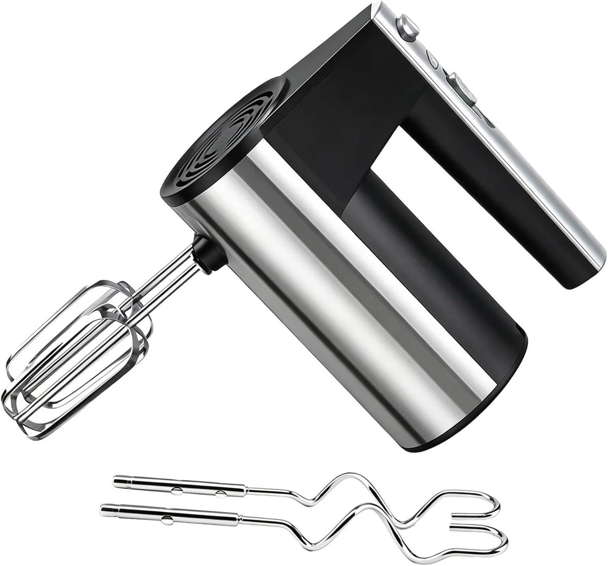 Handmixer RVS Keukenmixer Gardes Beslag Maken Antislip Comfort Greep 9.5 x 17.5 x 9.5 cm Zilver