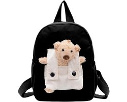 Rugzak - Schooltas meisje - Gepersonaliseerde Kinderrugzak - met Pluche Beer - Premium Pluche Rugtas - voor Peuters en Kleuters - Verstelbare Zachte Schouderriemen - Ruime Schooltas - met 2 Compartimenten en Flesvakken - Sorteersysteem Cadeau
