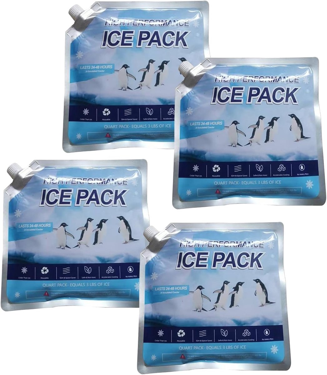 Koelpack set - Koelelementen herbruikbaar - Voedsel koel houden - Langdurige koeling - 4 stuks 800ml - Niet gespecificeerd