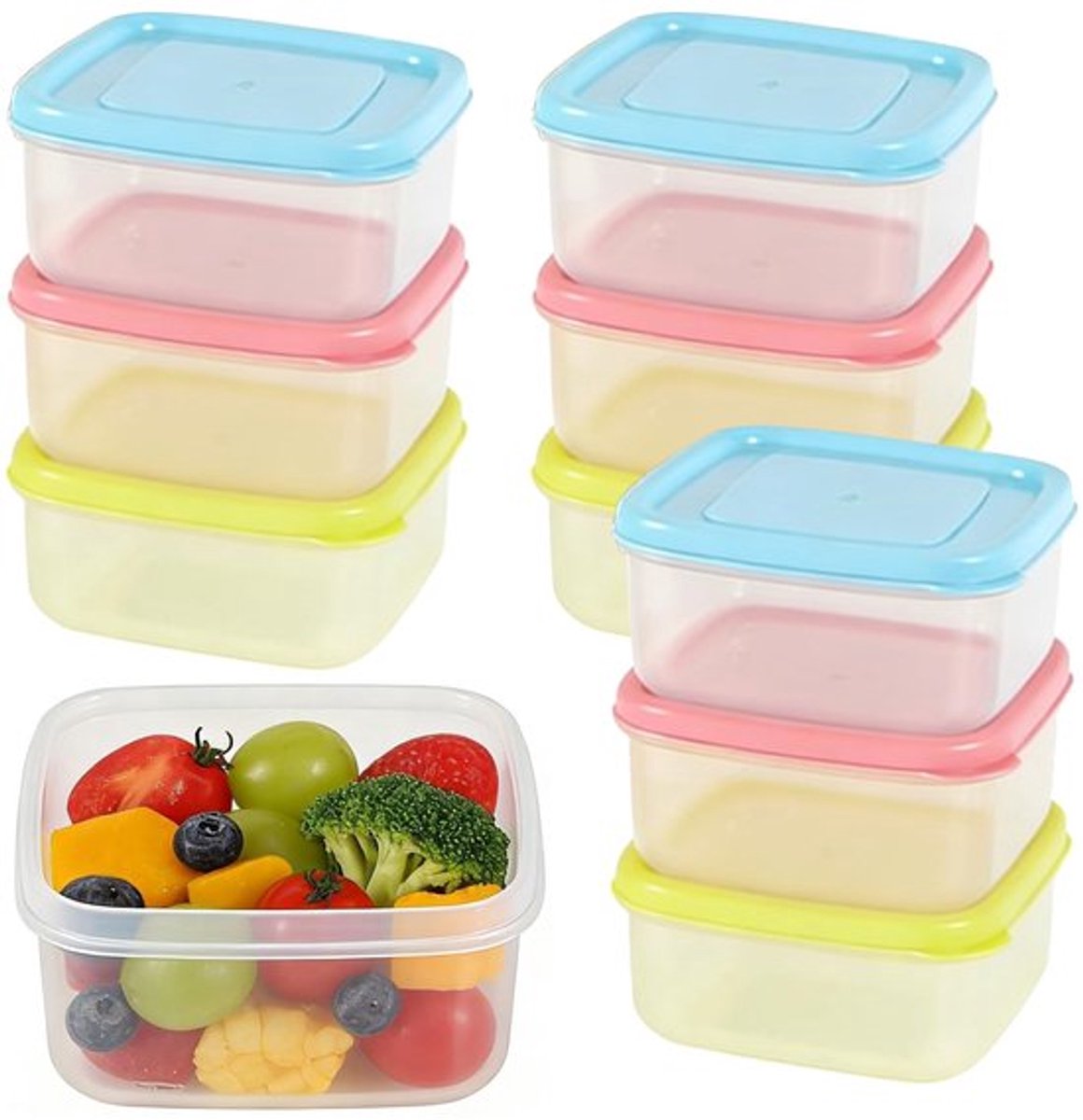 Herbruikbare stapelbare voedselcontainers Allecto - 9 stukken