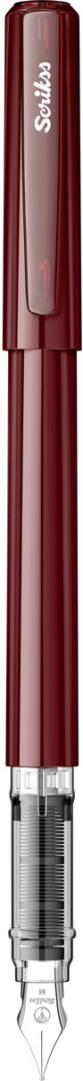 Scrikss Primeo vulpen met kartusche | Licht ontwerp voor comfortabel schrijven en navulbaar met cartridges | Bordeaux