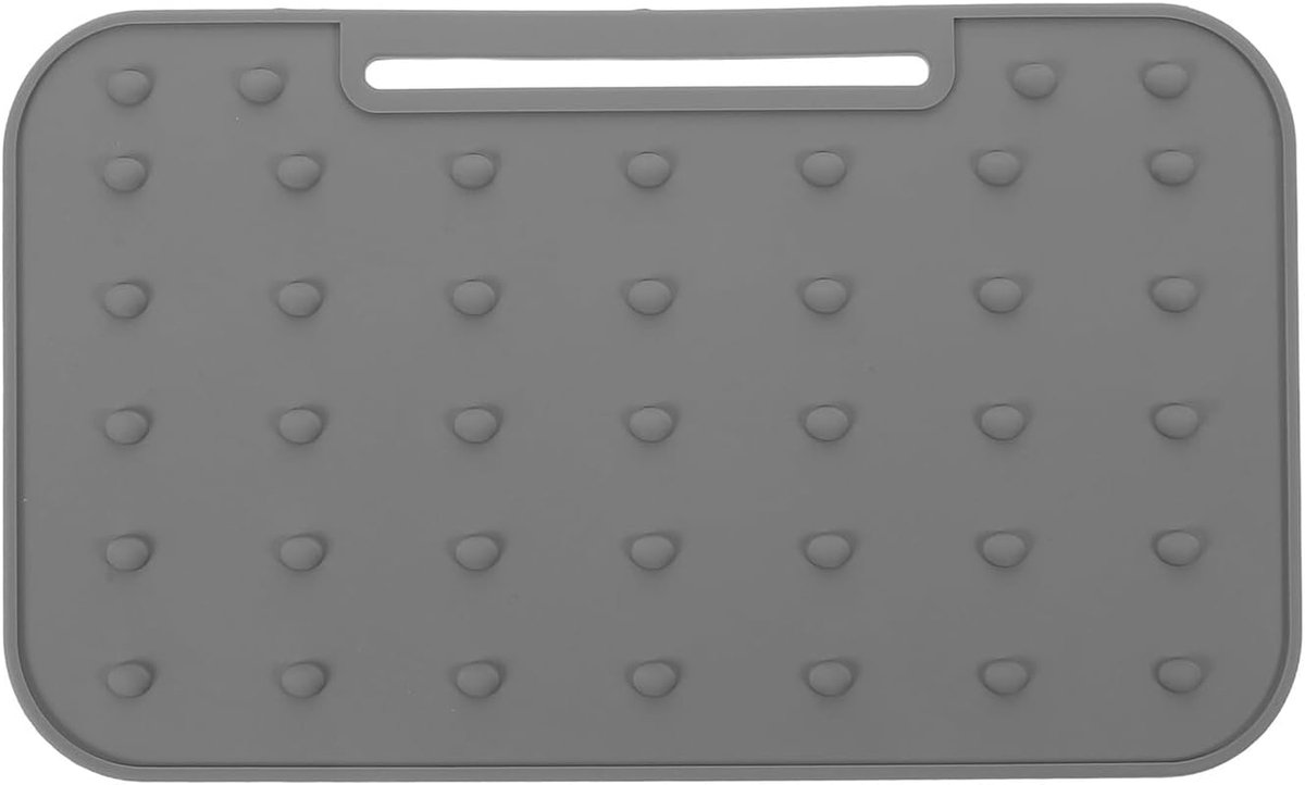 Hittebestendige Mat - Siliconen Onderlegger - Veilig Strijken - Met Hangende Organizer - 275x16 cm - Grijs