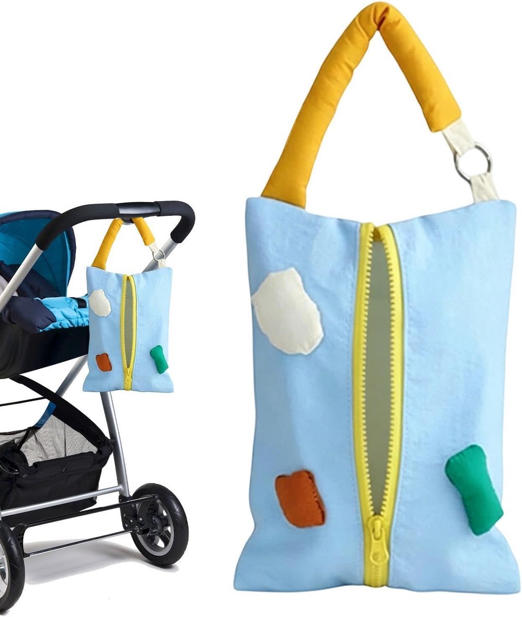 Navulbare zakdoekjes - Stoffen organizer - Ruimte organiseren - Eenvoudig bijvullen - 23 x 17 cm - Blauw
