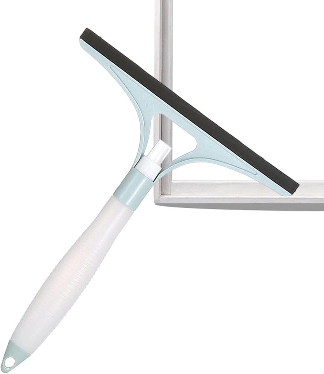 Raamtrekker met spuitfles - Raamwisser Glasreiniger - Glasoppervlakken Reinigen - Geïntegreerde spuitfunctie - 24 x 31 cm - Blauw