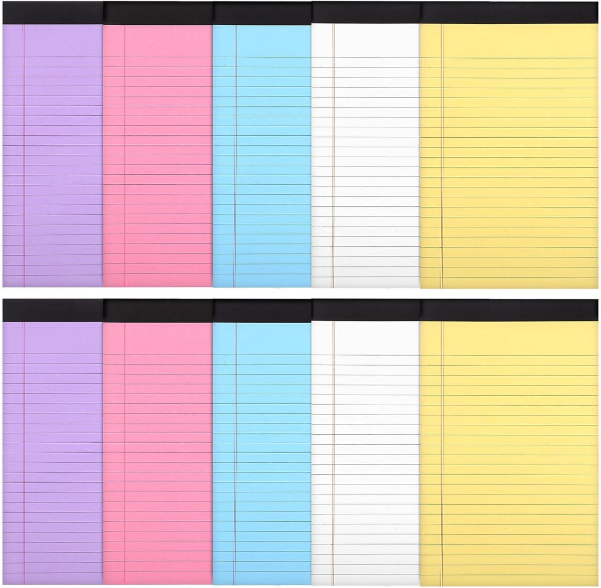 Kleurrijke Notitieblokken - Gelinieerde Schrijfblokken - Werk Studie - Gemakkelijk Afscheurbaar - 10 Stuks - Multi