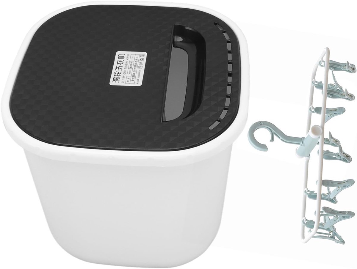 Compacte Wasunit Mini Wasmachine Kleine Wasjes Inclusief Droogrek 6 Liter Blauw