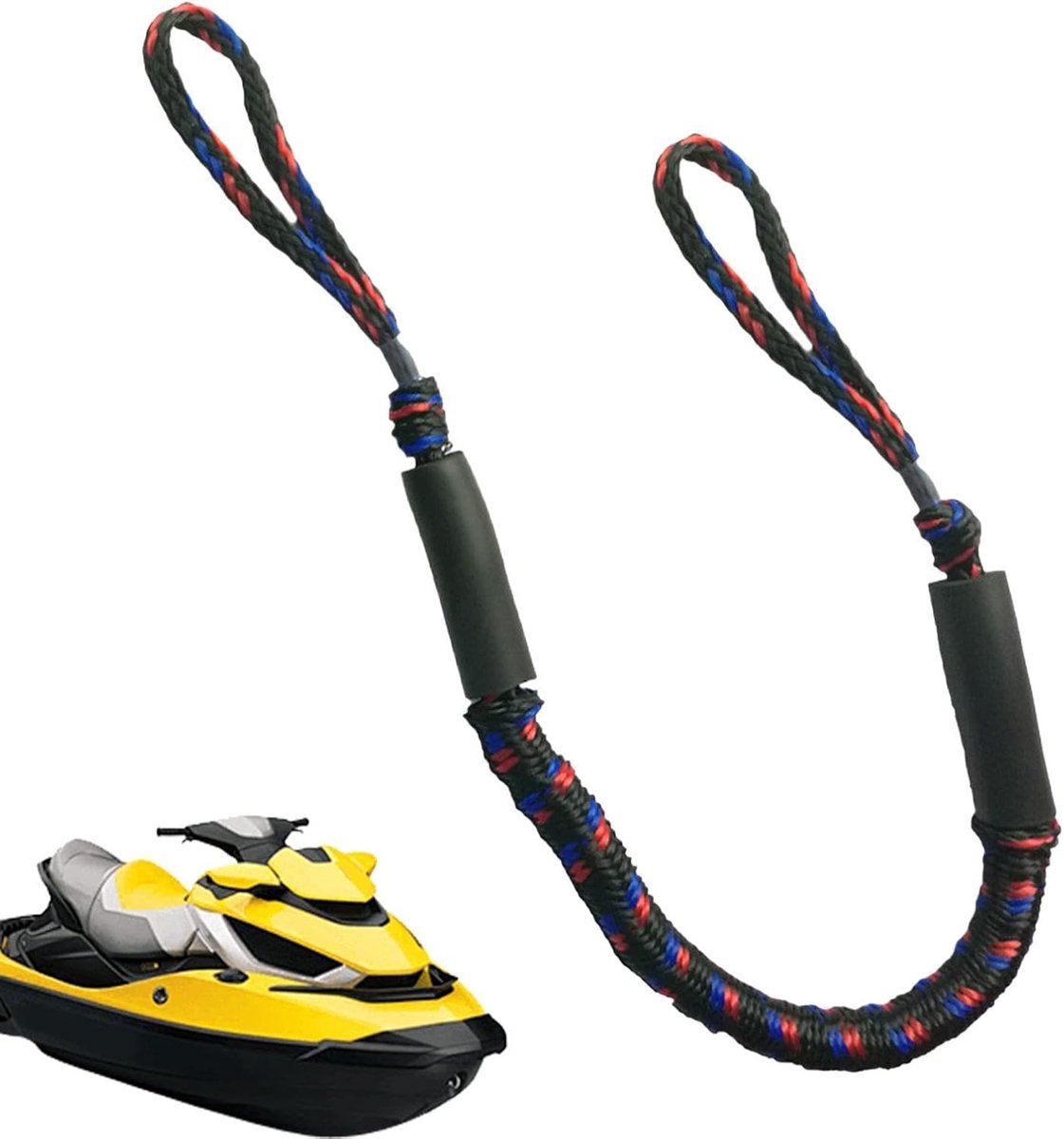Boots aanmeerlijnen - Bootlijnen - Veilig aanleggen - Schokabsorberend ontwerp - 120 cm - Zwart