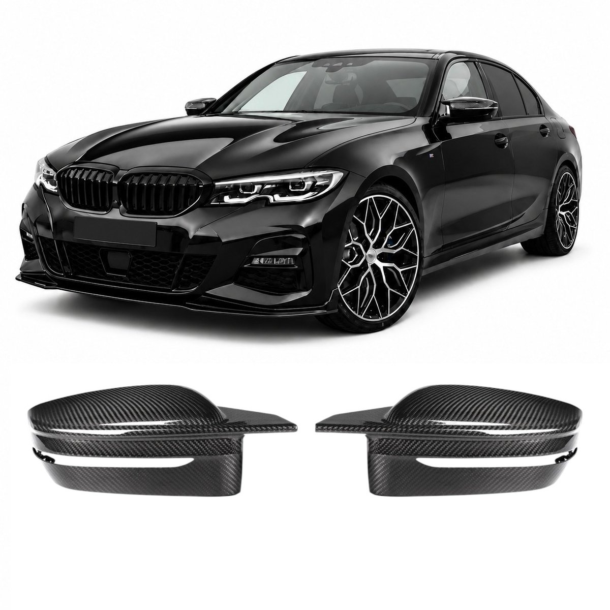 Spiegelkappen Geschikt voor BMW 3/4/5/6/7/8 Serie (G20 G21 G22 G30 G32) M - Carbol Look