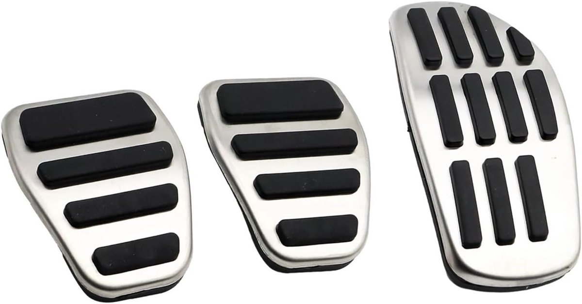 Pedaal Covers - Auto Pedaal - Veiliger Rijden - Antislip Rubber - Set van 3 - Metaal