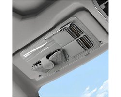 Zonnebrilhouder Auto - Brilclip Zonneklep - Veilig Opbergen - PU Leer Roestvrij Staal - Niet gespecificeerd - Grijs