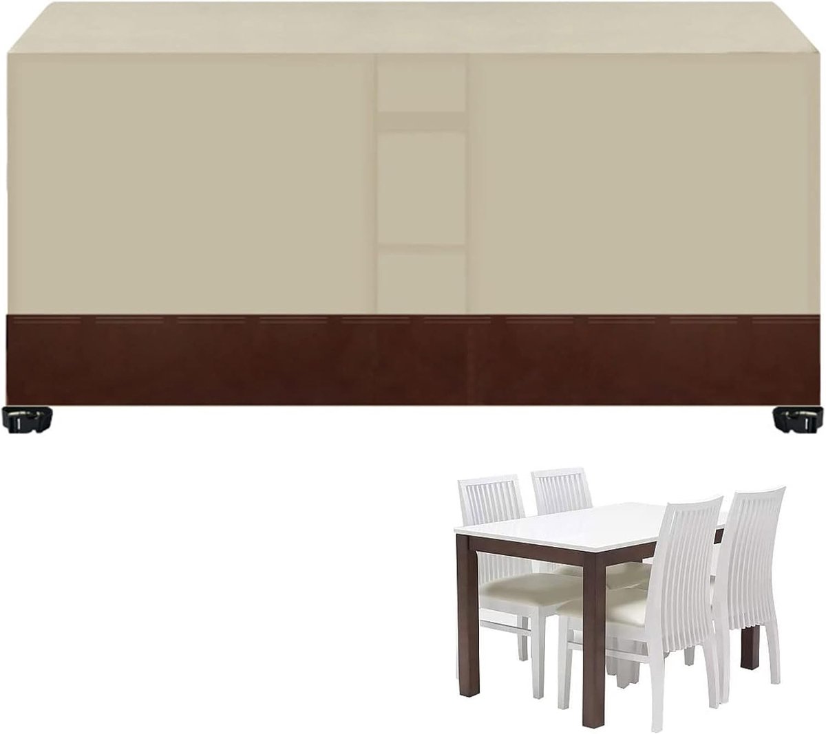 Terrasmeubelhoes - Tuinmeubelhoes - Bescherming Buiten - Waterdicht Ademend - 250x250x90 cm - Beige Bruin