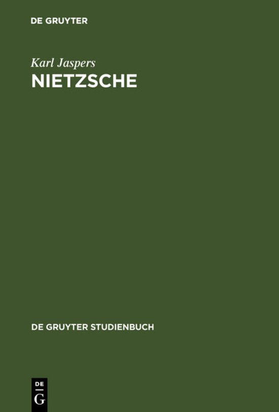 Boek, NIETZSCHE, Karl Jaspers, De Gruyter Studienbuch