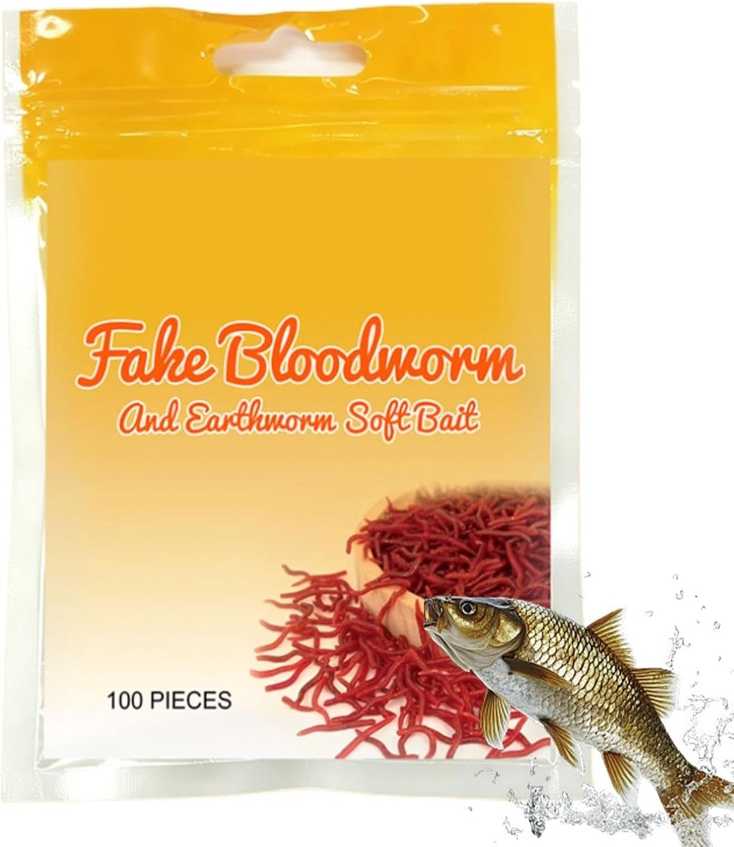 Kunstaas Regenworm - Zacht Aas - Vissen Forel - Geur Verzadigd - 10 Stuks - Bloedrood