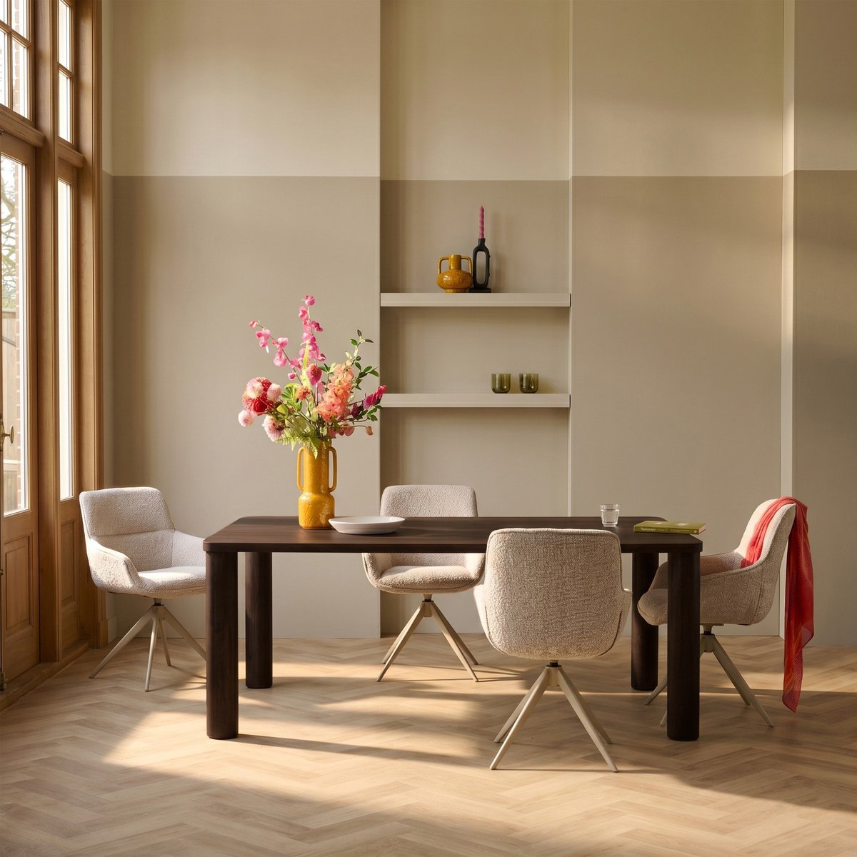 Eettafel Vision Rond - Donkerbruin Mangohout - Modern Design