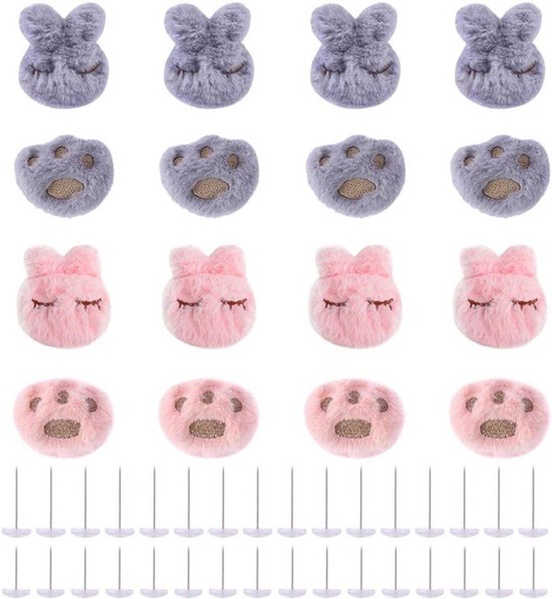 Allecto Plus - Dekbedhouders 16 stuks pluche - quilt - antislip klem - bedclip met