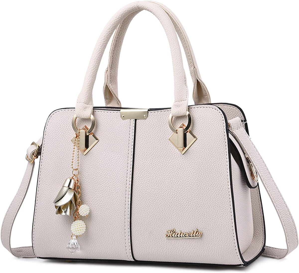 COVREO Dames handtas 32 x 13,5 x 25 cm wit PU, schoudertas met rits