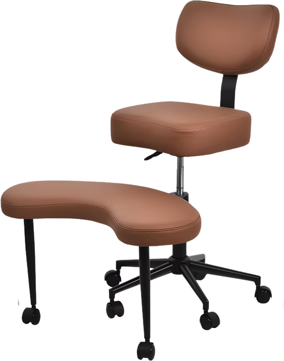 Meditatiestoel Ergonomisch - Yoga stoel - Bruin - Voor Ontspanning & Relax - Met Gekruiste Benen en Verstelbare Beensteun - Comfortabele Zitervaring