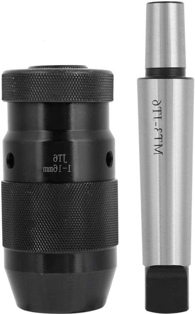 Sleutelvrije boorkop met Morse-taper MT3 en JT6, zelfsluitend, geschikt voor 1-16 mm boren, automatisch vergrendelingssysteem