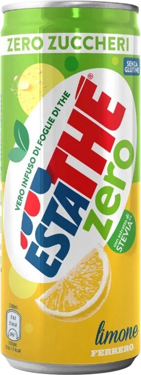 Estathé Limone ZERO - Italiaanse IJsthee citroen zonder suiker - 24 x 33cl