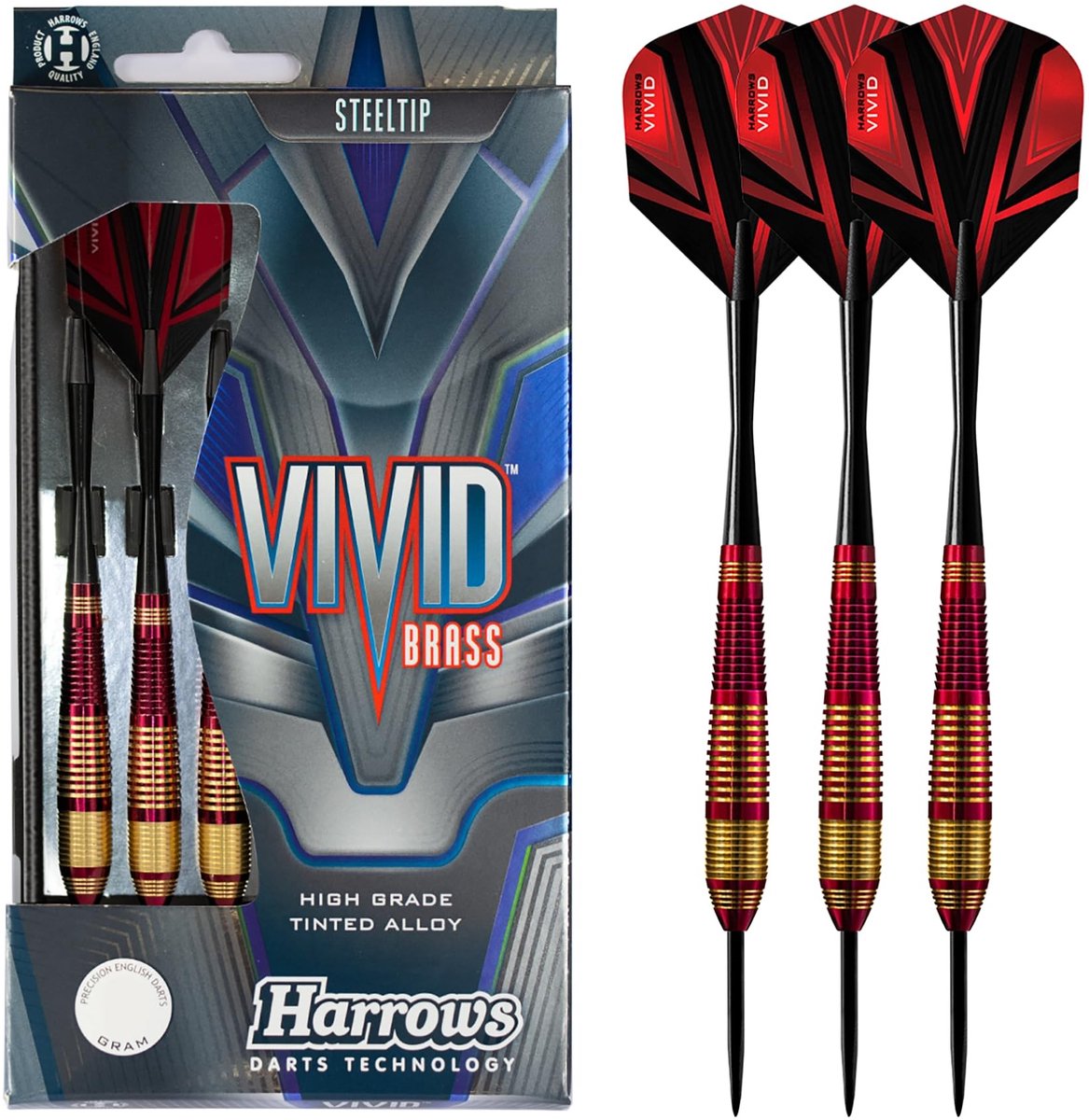 Solidchoice - Messing Dartset met Getinte Gelegeerde Stalen Tips en Koffer