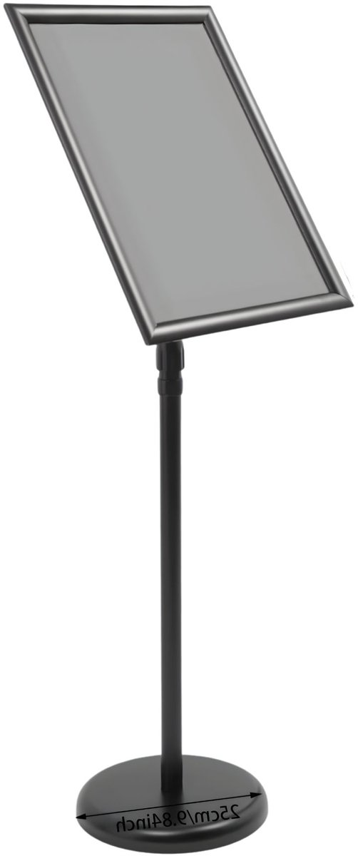 Metalen rechthoekig billboard bord A3 – Voor restaurants en markten – In hoogte verstelbare poster advertentiestandaard – Informatiedisplay stand – Zwart