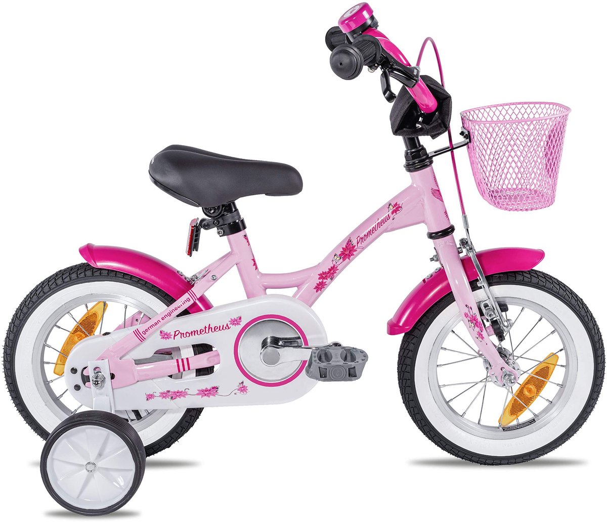 Solidchoice - 12 Inch Meisjesfiets met Zijwieltjes en Terugtraprem