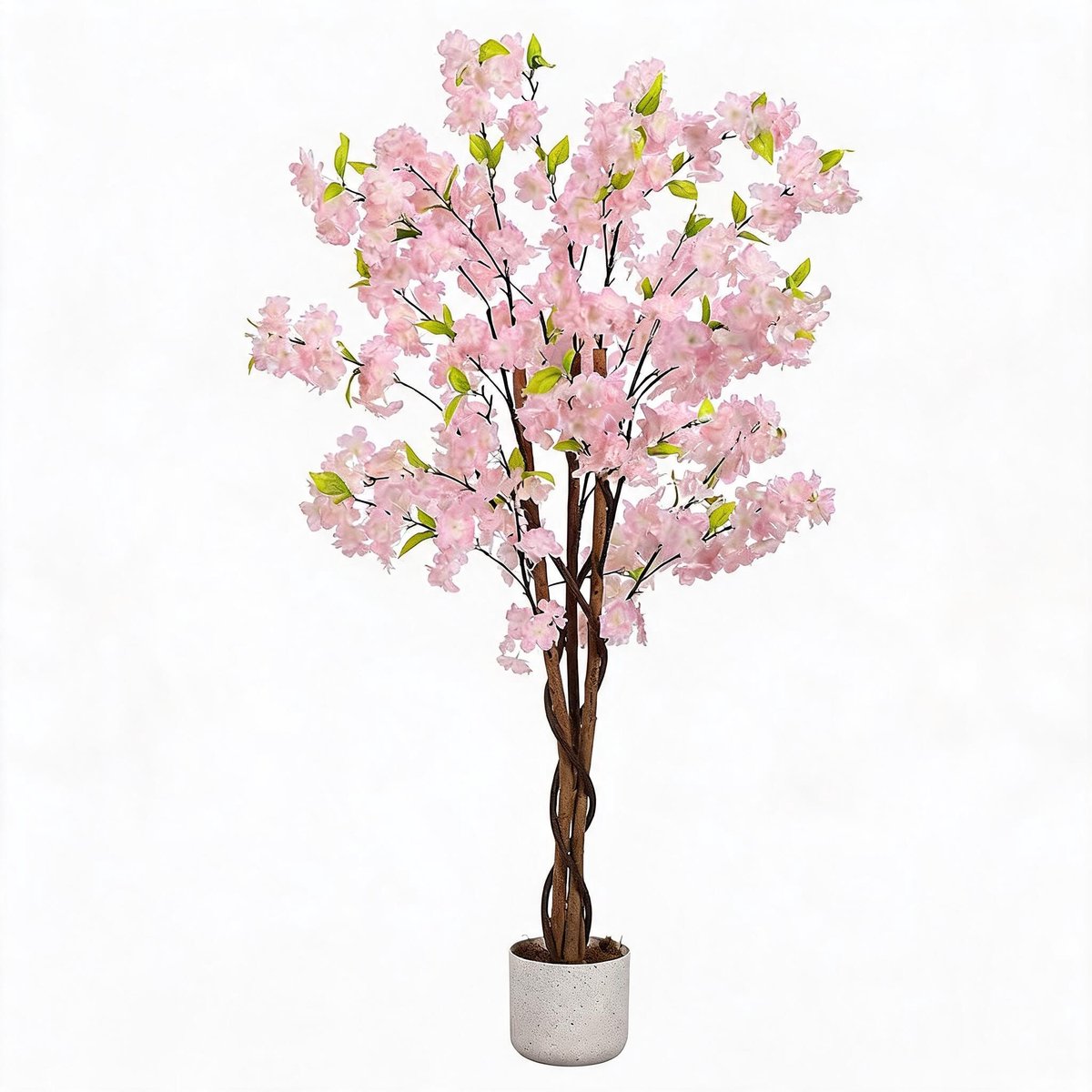 Danky Premium kunst kersenbloesemboom - 120 cm - handgemaakte polyester bloemen - stabiele pot - interieur en bruiloft decoratie
