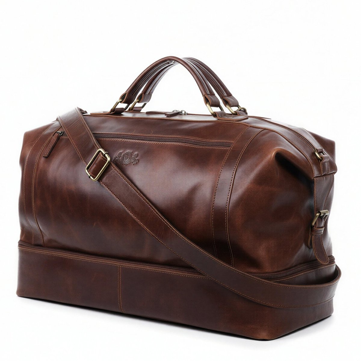 Solidchoice - Luxe Weekendtas van Echt Leer met Smart-Compartiment
