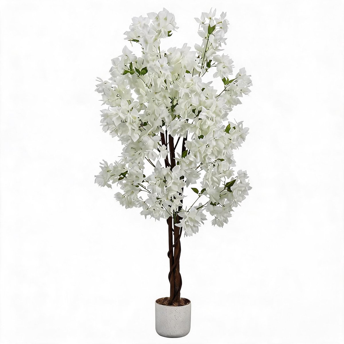 Triumpunpre Decoratieve kunst kersenbloesemboom - 150 cm - vlinderwitte bloemen - flexibele takken - zwarte pot - interieur en evenement decoratie