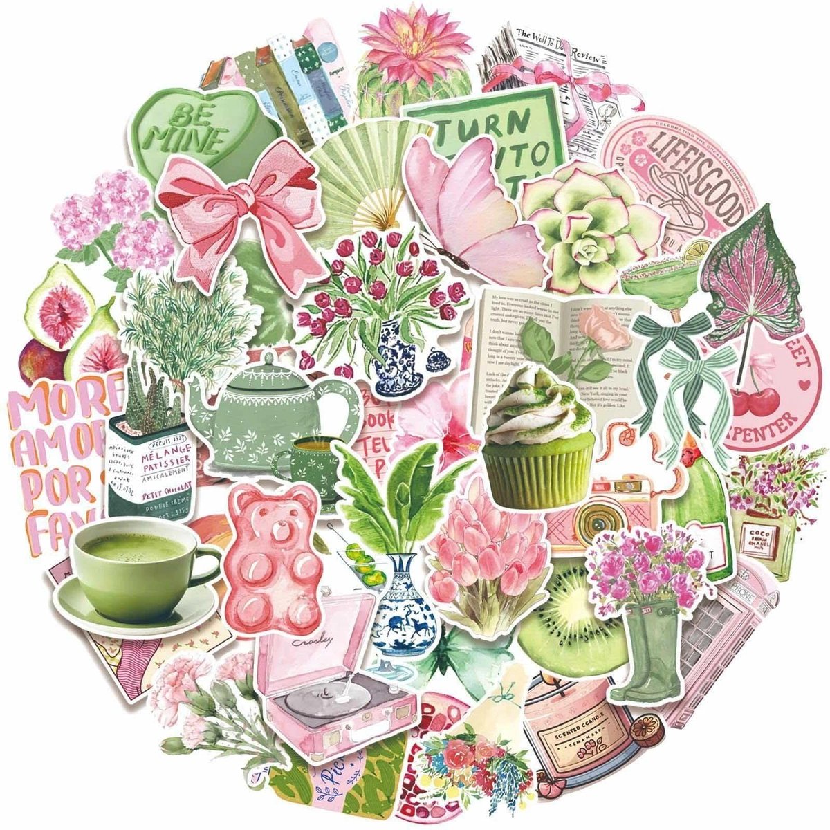Solidchoice - Set van 50 Waterdichte Aesthetic Stickers