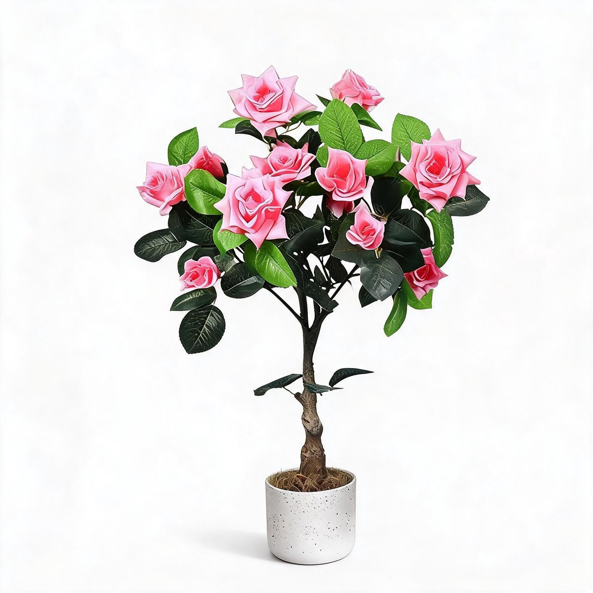 Danky - luxe compacte kunstroos - enkel stuk 75cm roze hoogdetail groepsroos voor exclusieve kleine decoratie