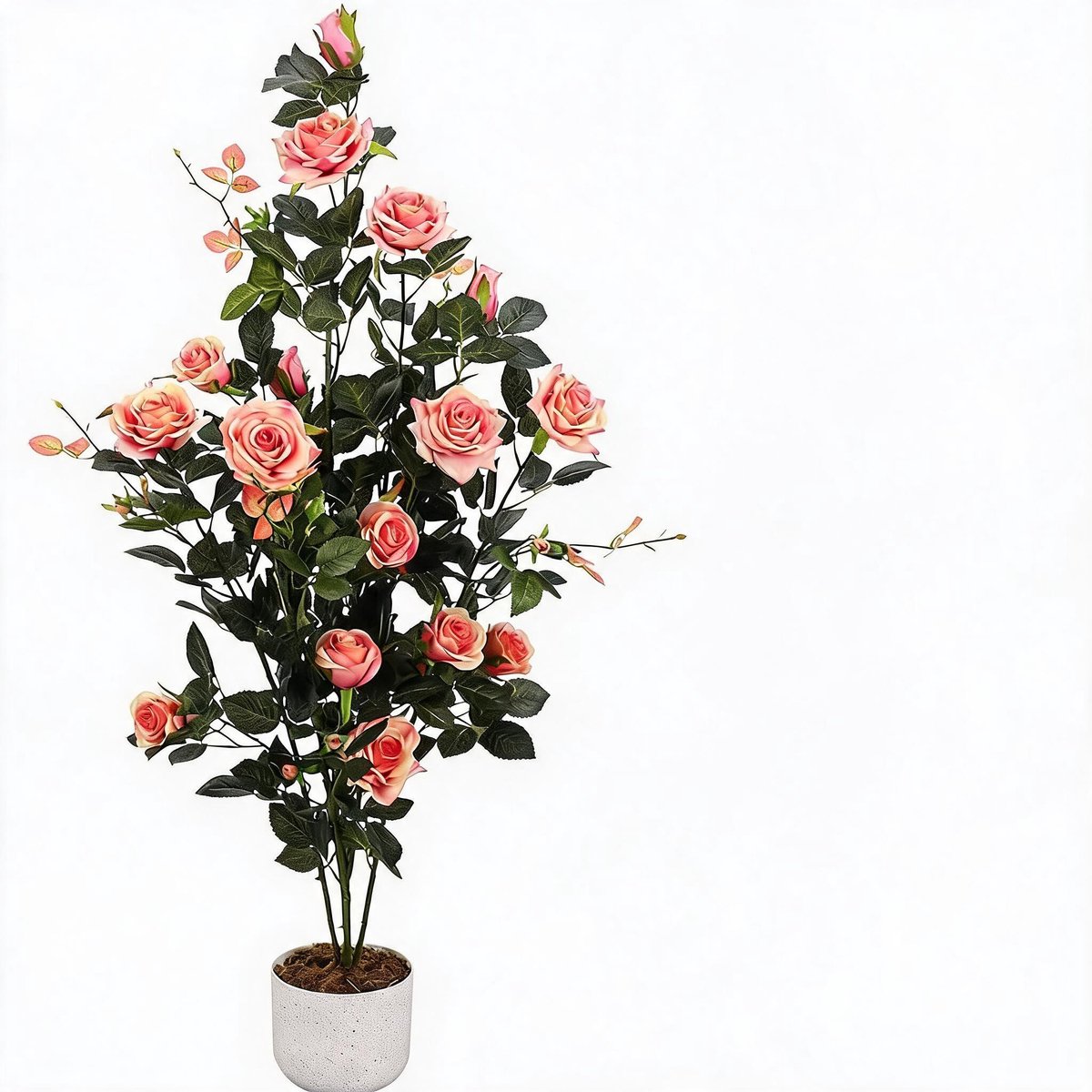 Danky - luxe kunstrozenboom - enkel stuk 120cm roze zes takken golvende bloemen voor exclusieve decoratie
