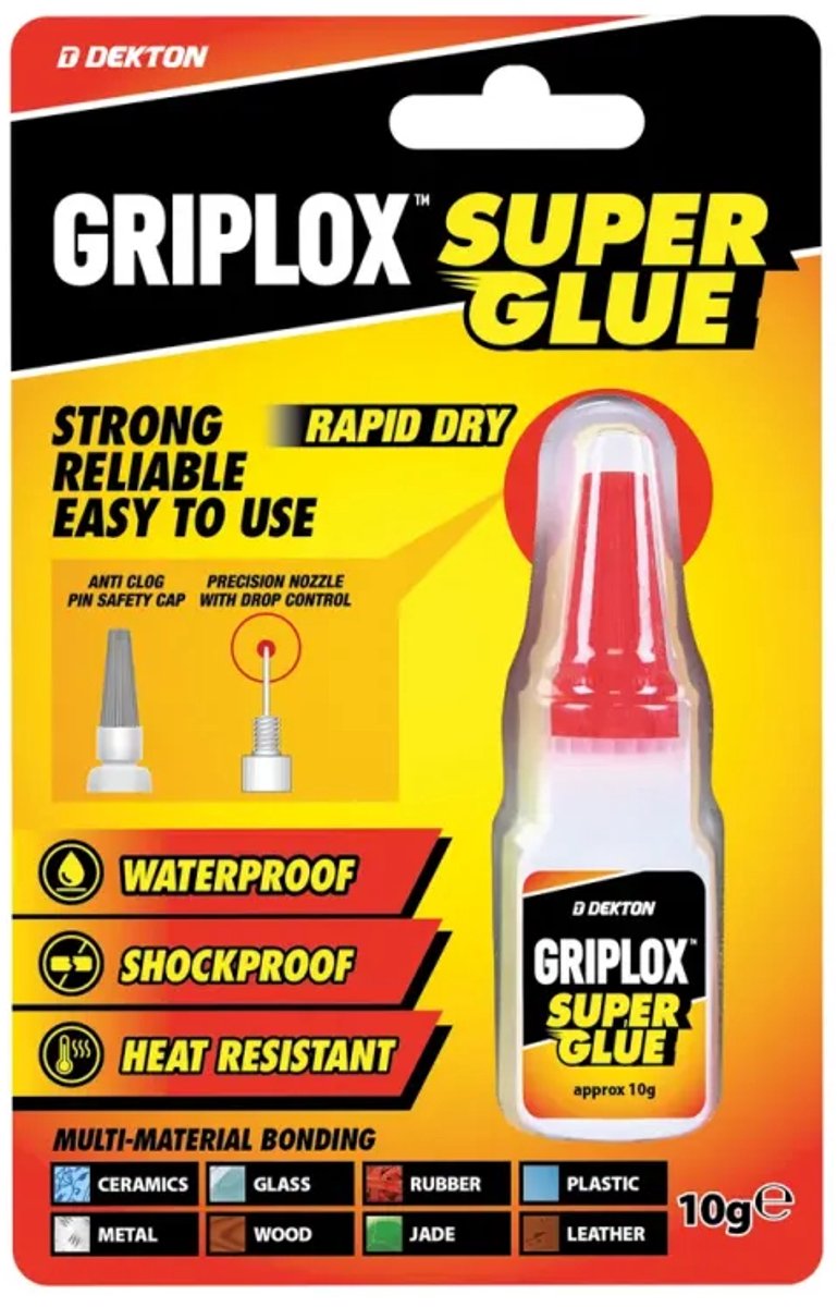Dekton Griplox Super Glue 10g – Sneldrogende Secondelijm